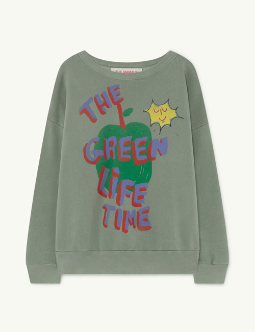 [T.A.O]  Soft Green Apple Big Bear Kids Sweatshirt