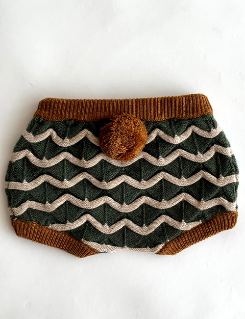 [MES KIDS DES FLEURS]Carving wave knit shorts _ DimGray