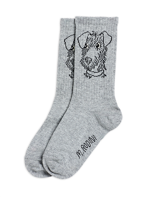 [MINI RODINI] Terrier socks _ Grey melange