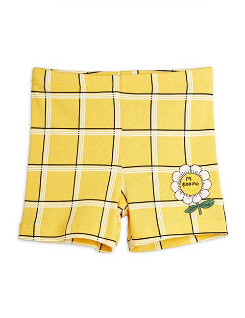 [MINI RODINI]  Check shorts  _ Yellow