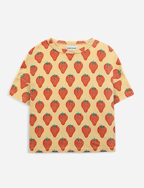 [BOBO CHOSES]  Strawberry all over short sleeve T-shirt [6-7y, 10-11y, 12-13y]