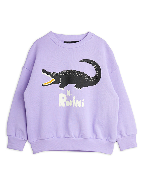 [MINI RODINI]  Crocodile sp sweatshirt _ Purple