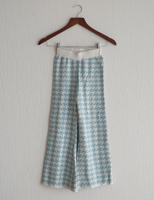 [MES KIDS DES FLEURS] flared houndstooth trousers _ Deepskyblue [XS ]