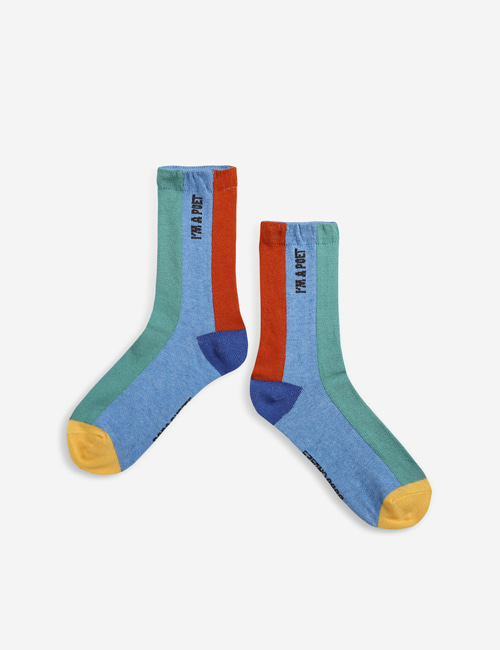 [BOBO CHOSES] Colors Stripes blue long socks [23-25,26-28, 29-31, 32-34]