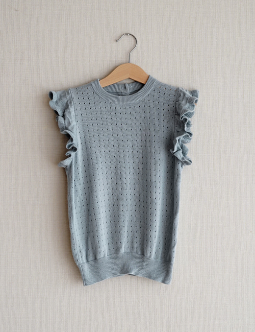 [MES KIDS DES FLEURS] sleeveless  sweater _ Sky blue [M]