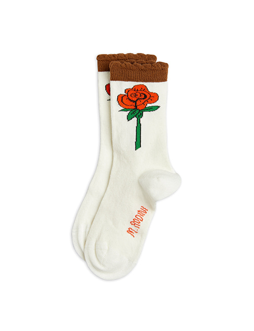 [MINI RODINI] Roses scallop socks _ White [28/31]