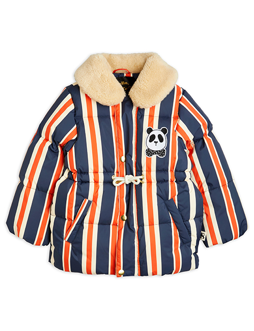 [MINI RODINI] Panda faux fur puffer jacket _ Navy