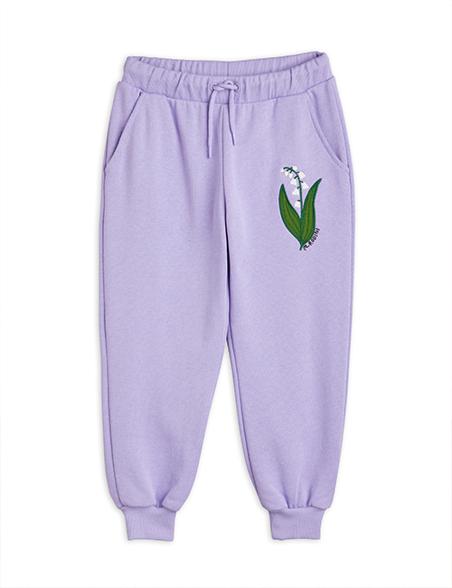 [MINI RODINI] Lily of the valley emb sweatpants _ Purple[92/98, 104/110, 128/134]