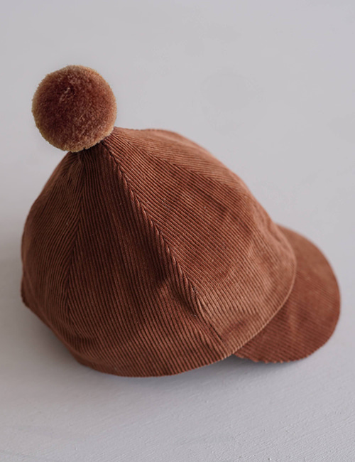 [MES KIDS DES FLEURS]baseball cap with pompom _ Brown