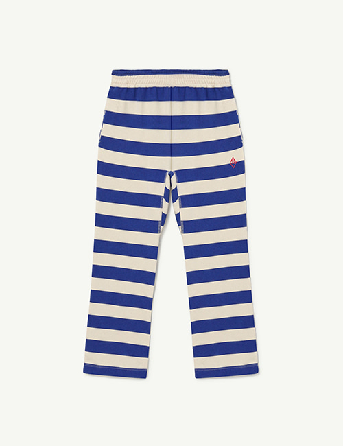 [The Animals Observatory] Recycled Raw White Blue Stripes Camaleon Pants [2Y,3Y,4Y,14Y]