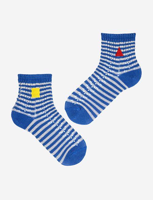 [BOBO CHOSES] Blue Stripes short socks [23-25, 26-28, 32-34]