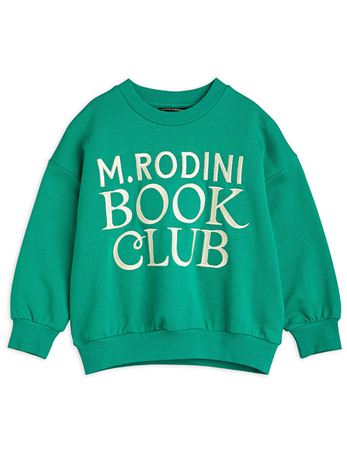 [MINI RODINI]  Book club emb sweatshirt _ Green [92/98, 116/122]