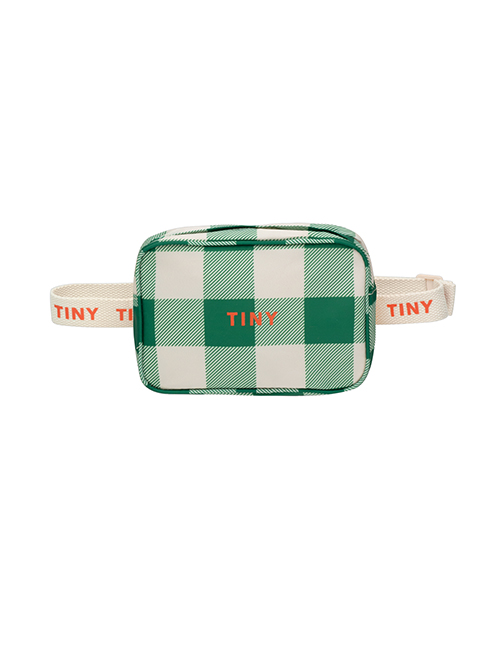 [TINY COTTONS]  CHECK FANNY BAG _ light cream/pine green