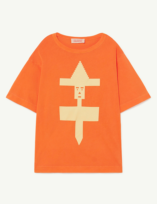 [The Animals Observatory]  Orange Rooster Oversize T-Shirt[3Y,4Y,6Y,8Y,10Y,12Y,14Y]
