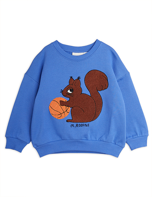 [MINI RODINI]Squirrel chenille emb sweatshirt _ Blue [80/86, 104/110]