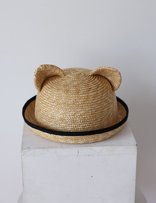 [MES KIDS DES FLEURS]Cat ear hat _ Brown  [100%plant fiber] [XS,S]