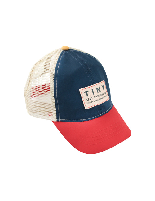 [TINY COTTONS]  COLOR BLOCK TINY CAP _ ink blue/red