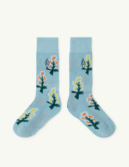 [T.A.O]  Soft Blue Logo Hen Kids Socks