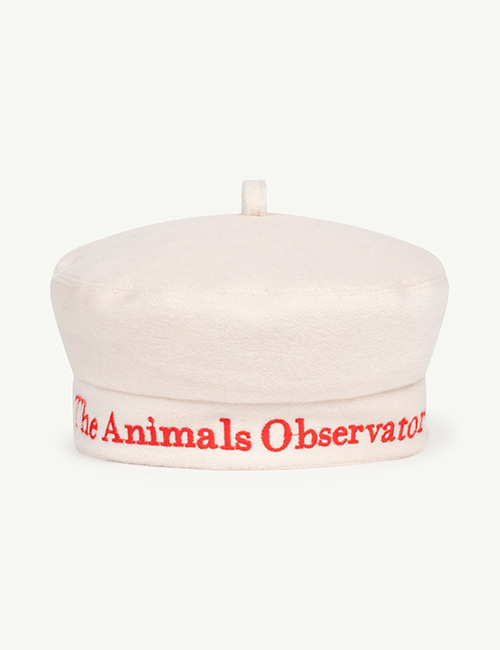 [The Animals Observatory] FELT BERET KIDS HAT _ White[M (54cm), L (56cm)]
