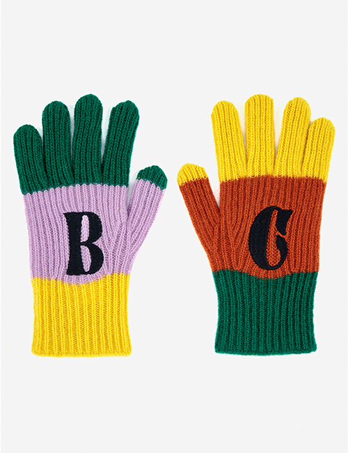 [BOBO CHOSES]  BC color block knitted gloves[S 2-5Y, M 6-11Y]