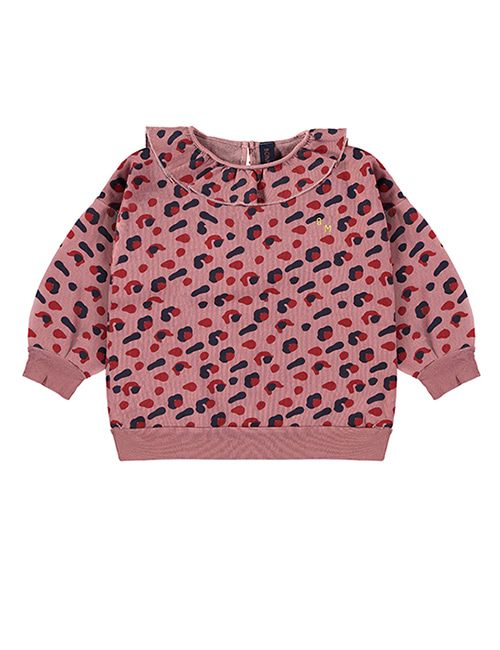 [BONMOT] Sweatshirt collar leopard _ Rust [3-4Y, 4-5Y, 8-9Y, 10-11Y]