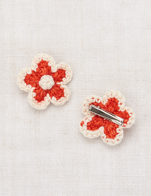 [MISHA AND PUFF] Medium Flower Clip Set _ Red Flame