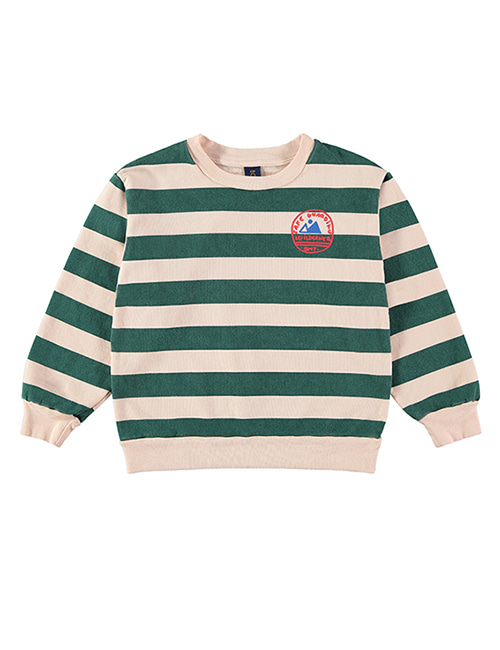 [BONMOT] Sweatshirt wide stripes _ Fog [3-4Y, 4-5Y, 6-7Y, 8-9Y, 10-11Y]