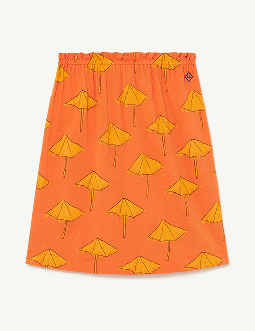 [The Animals Observatory]  Orange Umbrellas Kitten Skirt[ 6Y, 8Y, 10Y, 12Y]