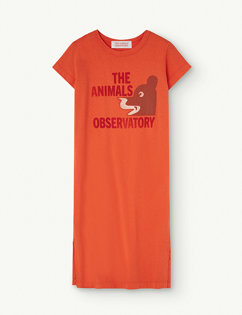 [The Animals Observatory]  GORILLA KIDS DRESS Orange [3Y, 4Y, 6Y, 10Y]