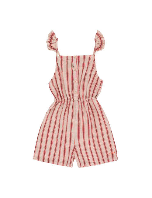 [Tiny Cottons]“RETRO STRIPES” ROMPER _toffee/red