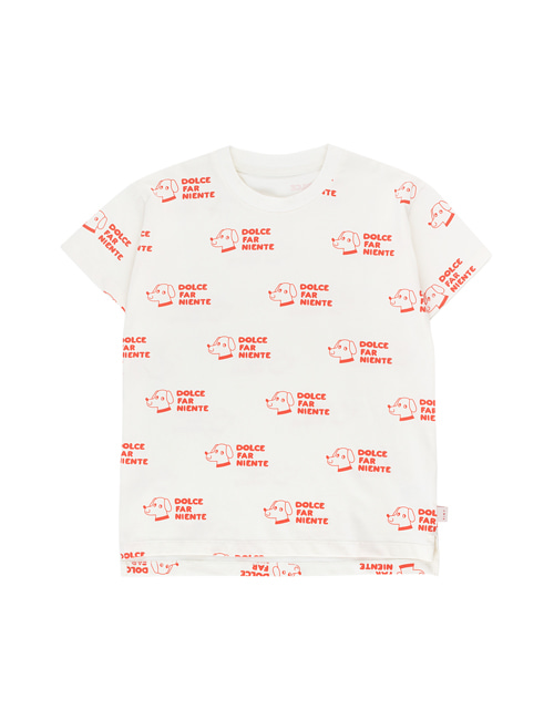 [Tiny Cottons]“DOGS” TEE _ off-white/red