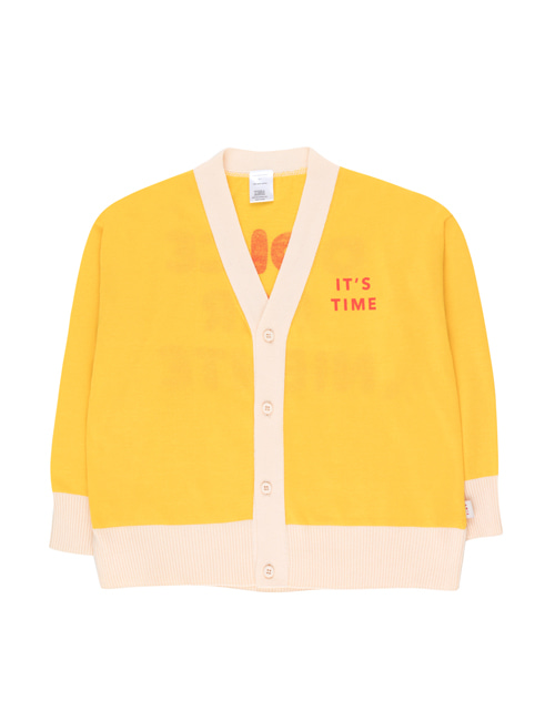 [Tiny Cottons] “IT’S TIME” CARDIGAN _ yellow/red