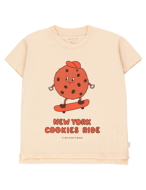 [TINY COTTONS]  “COOKIE RIDE” TEE _ cream/brown