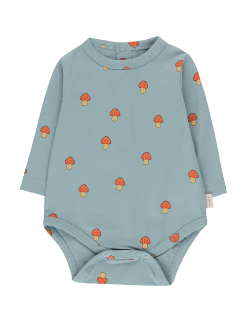 [TINY COTTONS]  “MUSHROOMS” BODY _ warm grey/red