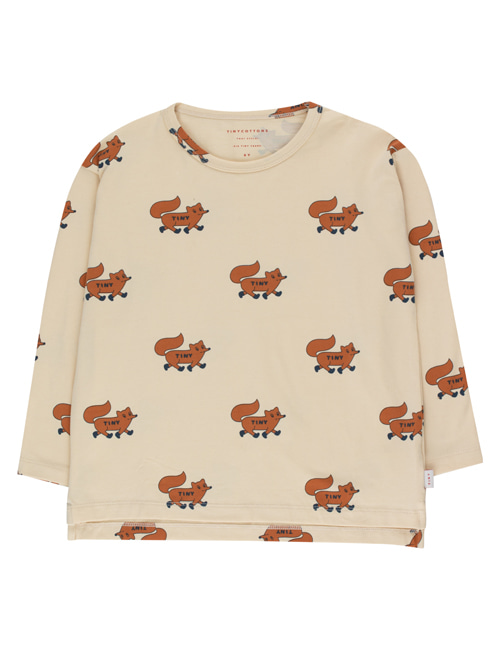 [TINY COTTONS]  “FOXES” TEE _ cream/brown