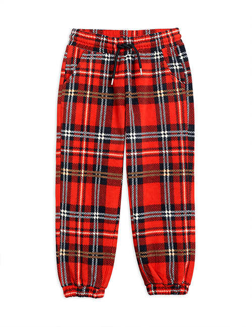[MINI RODINI] Fleece check trousers _ Red