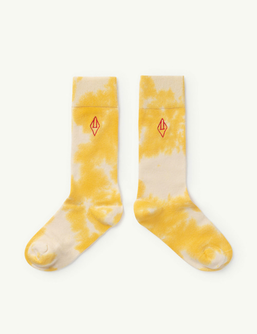 [T.A.O]  Yellow Logo Snail Kids Socks