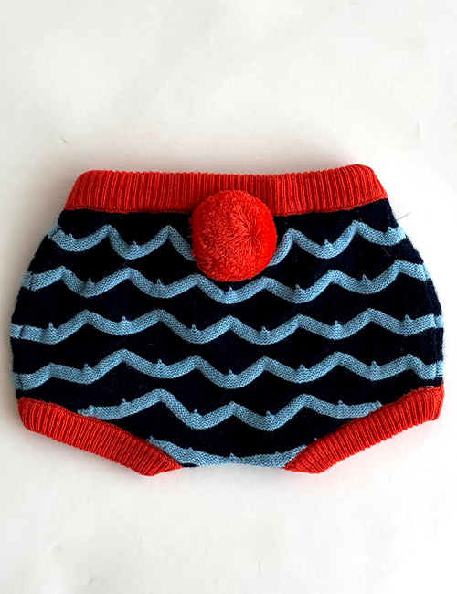 [MES KIDS DES FLEURS]Carving wave knit shorts _ Navy[M, L]