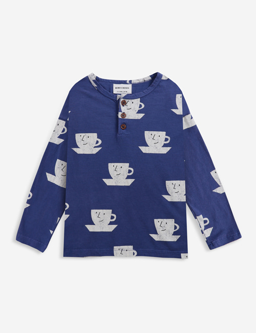 [BOBO CHOSES]  Cup Of Tea All Over buttoned T-shirt[2-3y, 4-5y, 6-7y]