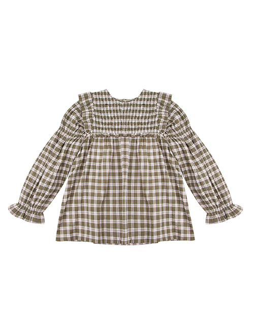 [THE NEW SOCIETY]DOMINIQUE BLOUSE _ HERB CHECK [6Y, 10Y]