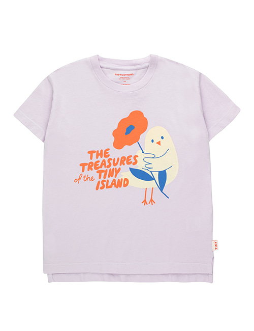 [TINY COTTONS]  TINY TREASURES TEE _ pastel lilac/summer red