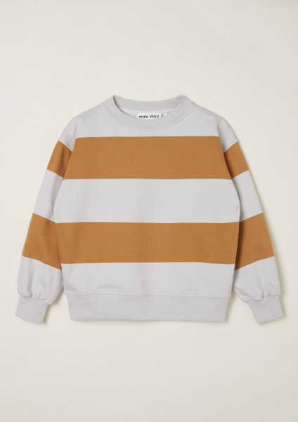 [MAIN STORY]Oversized Sweatshirt _ LilacAlmondStripe [4Y]