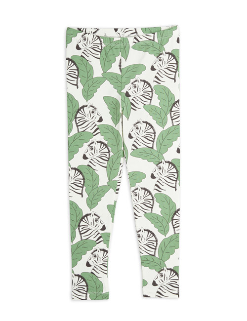 [MINI RODINI]Zebras aop leggings  _ Green[104/110]
