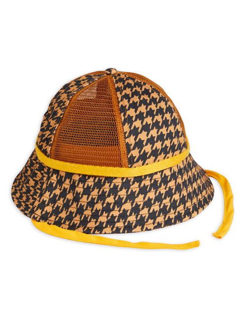 [MINI RODINI]Houndstooth mesh sun hat
