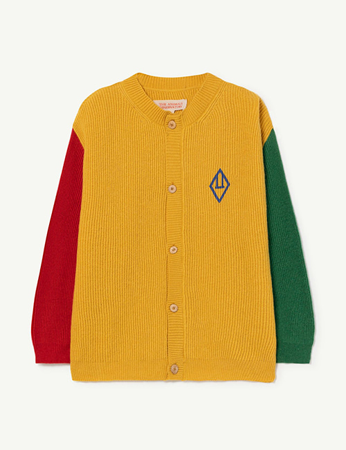 [The Animals Observatory] COLOR TOUCAN KIDS CARDIGAN _ Yellow_Logo [10Y]