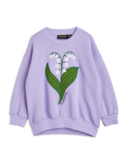 [MINI RODINI] Lily of the valley emb sweatshirt _ Purple[92/98, 104/110]