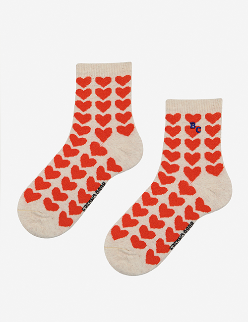 [BOBO CHOSES]  Hearts short socks[23-25, 26-28, 29-31, 35-37]