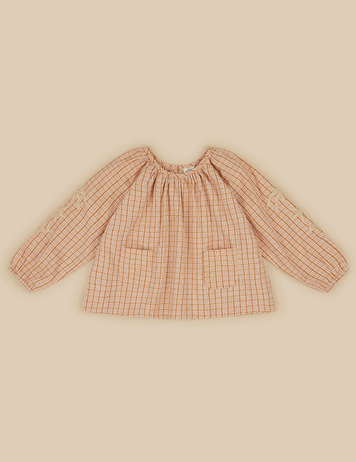 [APOLINA KIDS] JEANNE BLOUSE _ FORESTER CHECK RIBBON [5-7Y, 7-9Y]