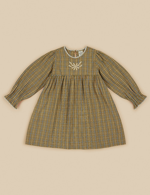 [APOLINA KIDS] ROSEMARY DRESS _ FORESTER CHECK FERN