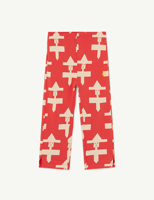 [The Animals Observatory]  Red Geometric Camaleon Pants [8Y, 12Y]
